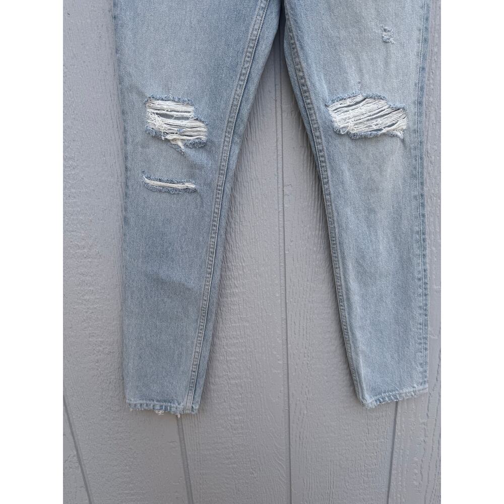 new GRLFRND Denim light wash distressed slim tapered Karolina jeans Don't Speak - Picture 10 of 11